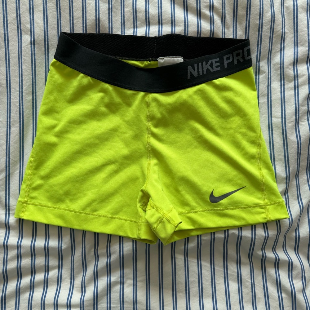 Nike Women's Bright Yellow Pro Bike Shorts